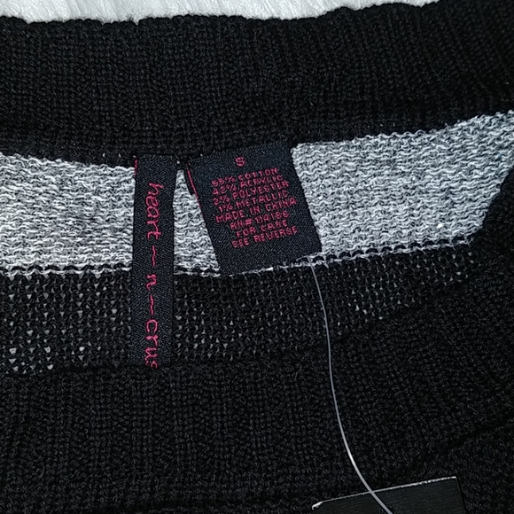 NWT Hearts n Crush black and silver sweater - Picture 2 of 4